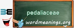 WordMeaning blackboard for pedaliaceae